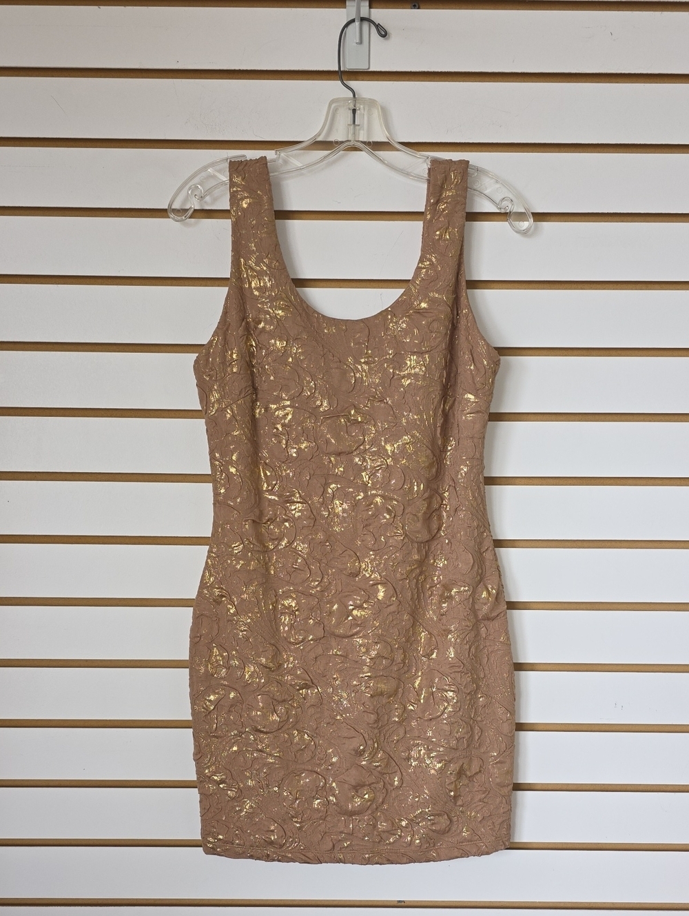 Gold-Accented Bodycon Mini Dress